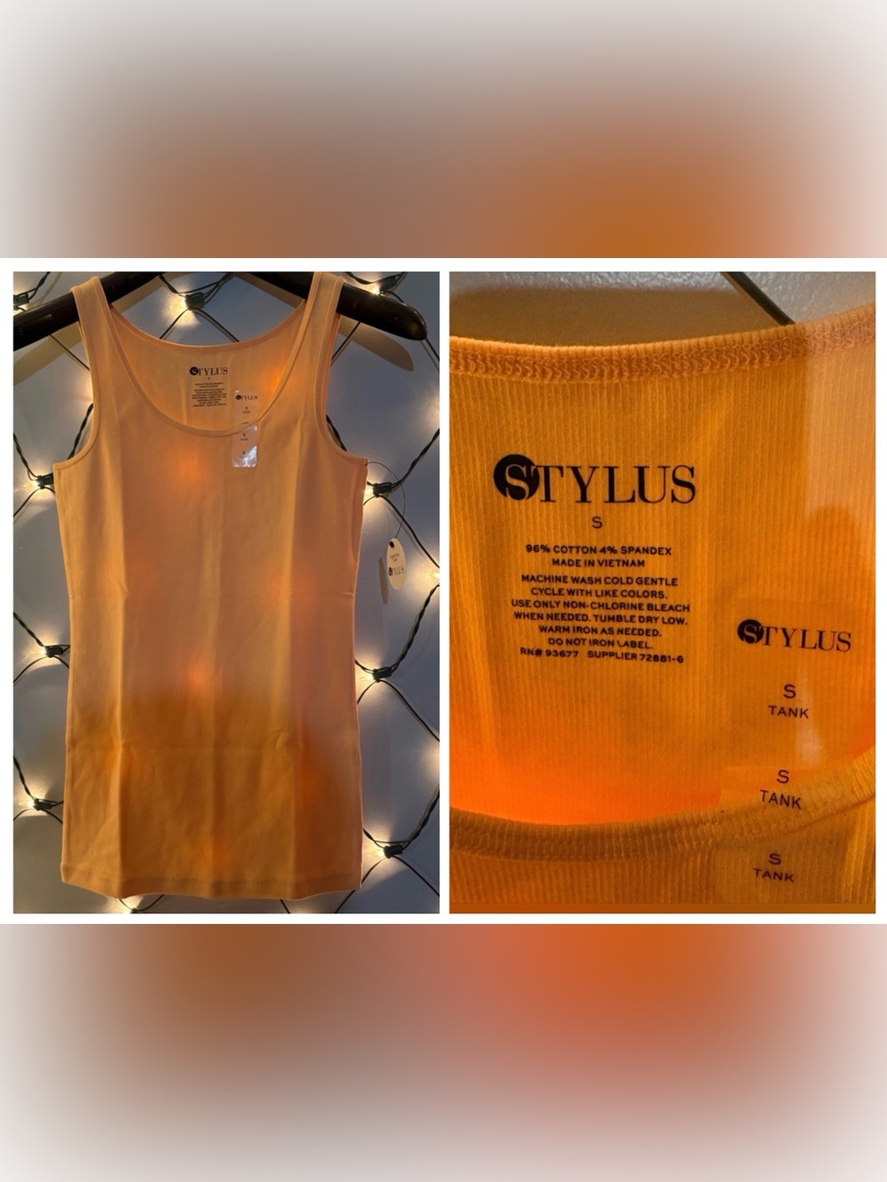 STYLUS Women's Sleeveless Tank Top in Peachy Orange #1863